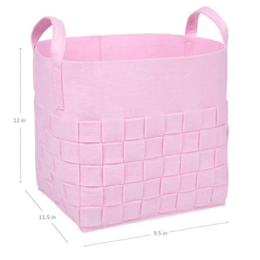 Sammy &amp; Lou Woven Felt Storage Cube in Pink. View a larger version of this product image.
