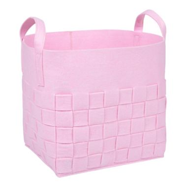Sammy &amp; Lou Woven Felt Storage Cube in Pink. View a larger version of this product image.