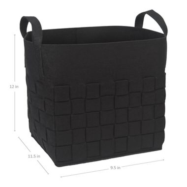 Sammy &amp; Lou Woven Felt Storage Cube in Black. View a larger version of this product image.
