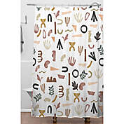 Deny Designs 71-Inch x 74-Inch Desert Shapes Pattern Shower Curtain in White
