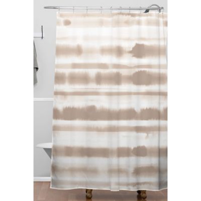 Deny Designs 71 Inch X 74 Stripes, Brown And Gray Shower Curtain