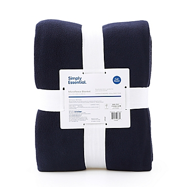 Simply Essential&trade; Microfleece Full/Queen Blanket in Midnight Blue. View a larger version of this product image.