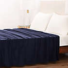 Alternate image 2 for Simply Essential&trade; Microfleece Full/Queen Blanket in Midnight Blue