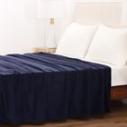 Alternate image 2 for Simply Essential&trade; Microfleece Full/Queen Blanket in Midnight Blue