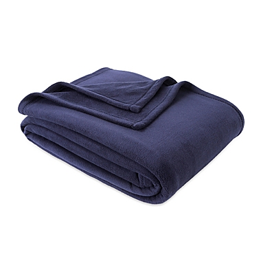 Simply Essential&trade; Microfleece Full/Queen Blanket in Midnight Blue. View a larger version of this product image.