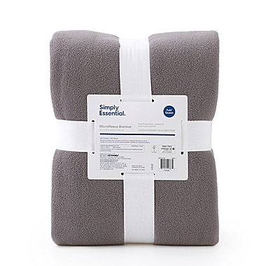 Simply Essential&trade; Microfleece Full/Queen Blanket in Smoke. View a larger version of this product image.