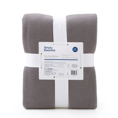 Simply Essential&trade; Microfleece Twin Blanket in Smoke. View a larger version of this product image.