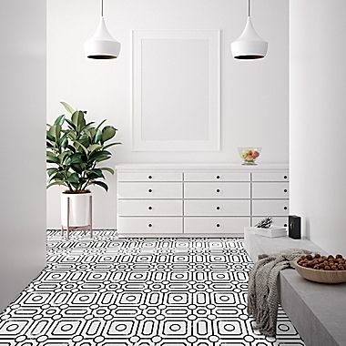 Achim Carrera 20-Pack 12-Inch Retro Peel &amp; Stick Vinyl Floor Tiles in Black/White. View a larger version of this product image.