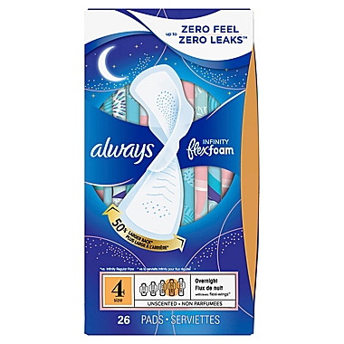 Always 26-Count Infinity FlexFoam Size 4 Unscented Pads. View a larger version of this product image.