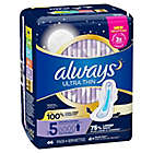 Alternate image 2 for Always Ultra Thin 46-Count Size 5 Overnight Unscented Pads with Wings