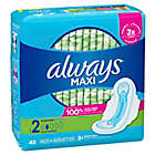 Alternate image 2 for Always Maxi 42-Count Size 2 Long Super Unscented Pads with Wings