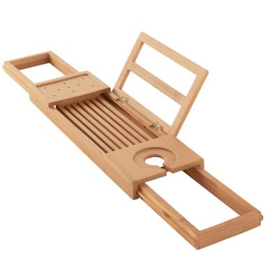 Haven&trade; Teak Expandable Tub Tray in Natural. View a larger version of this product image.
