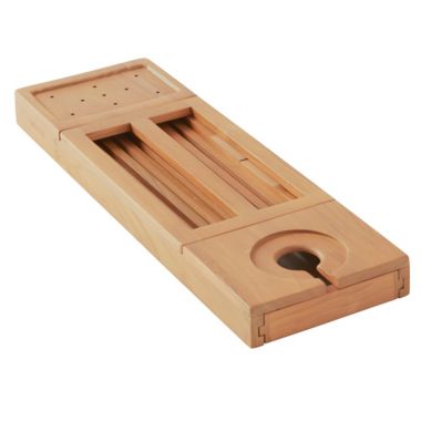 Haven&trade; Teak Expandable Tub Tray in Natural. View a larger version of this product image.