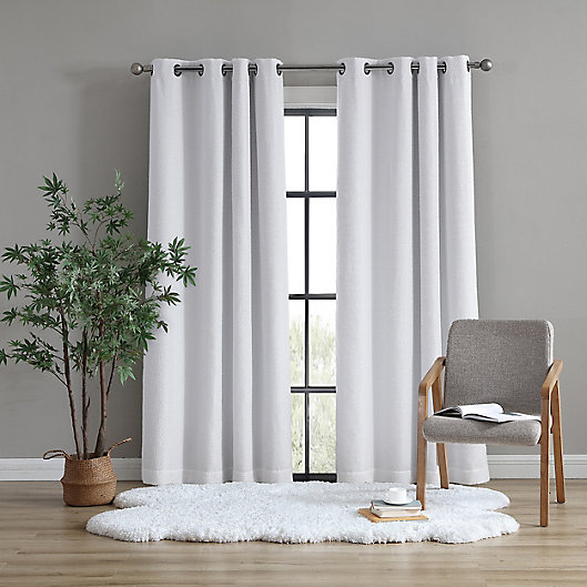 Alternate image 1 for UGG® Tessa 63-Inch Grommet 100% Blackout Window Curtain Panel in Snow (Single)