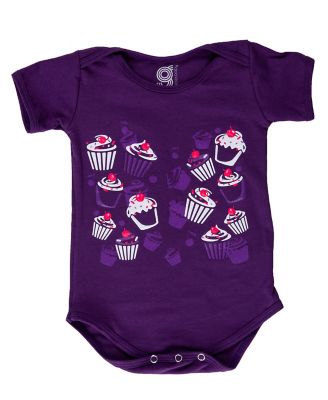 Grip-a-Baby&trade; Cupcakes Galore Non-Slip Bodysuit in Purple