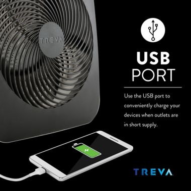 O2COOL&reg; 10-Inch Battery or Electric Fan with USB Charging Port. View a larger version of this product image.