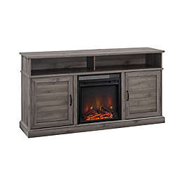 Forest Gate™ Transitional 2-Door Electric Fireplace TV Stand in Slate Grey