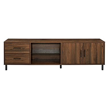 Forest Gate&trade; 70-Inch Modern 2-Drawer 2-Door TV Stand in Barnwood. View a larger version of this product image.