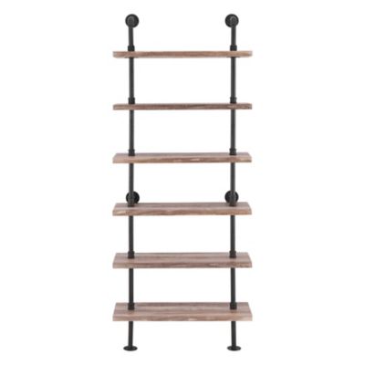 Danya B.&trade; Industrial 6-Tier Pipe Ladder Shelves in Brown/Black