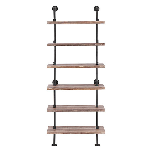 Industrial 6 Tier Pipe Ladder Shelves, Decorative Industrial Shelving