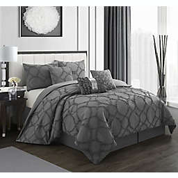 Nanshing Kline 7-Piece King Comforter Set in Dark Grey