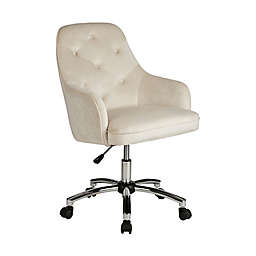 Glitzhome® Velvet Office Chair/Desk Chair in Cream