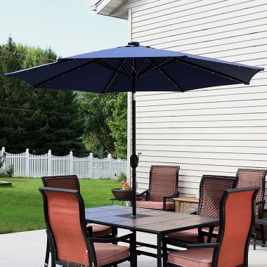 Sunnydaze 9-Foot Solar LED Octagon Patio Umbrella. View a larger version of this product image.
