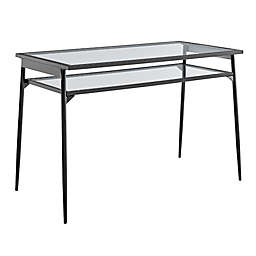 Forest Gate™ Glass Tiered Writing Desk in Black