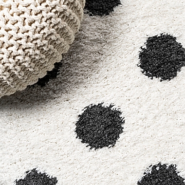 JONATHAN Y Pere Modern Dot Shag Area Rug in White/Black. View a larger version of this product image.