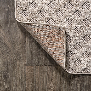 JONATHAN Y Rabat 2&#39; X 8&#39; High-Low Pile Mini-Diamond Trellis Runner Rug in Beige. View a larger version of this product image.