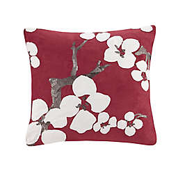 N Natori® Cherry Blossom Square Throw Pillow in Red