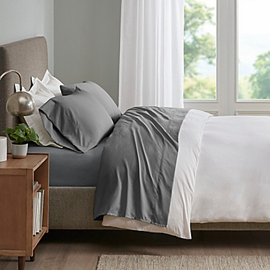 Sleep Philosophy&reg; Smart Cool King Sheet Set in Grey. View a larger version of this product image.