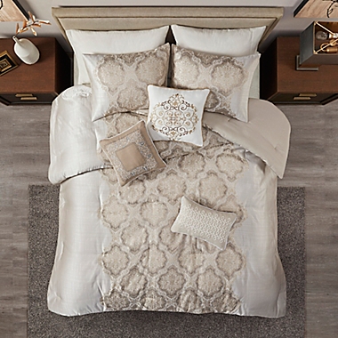 Madison Park&reg; Mariella Jacquard 7-Piece California King Comforter Set in Ivory. View a larger version of this product image.