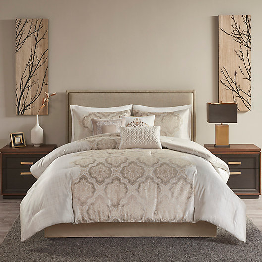 Alternate image 1 for Madison Park® Mariella Jacquard 7-Piece King Comforter Set in Ivory