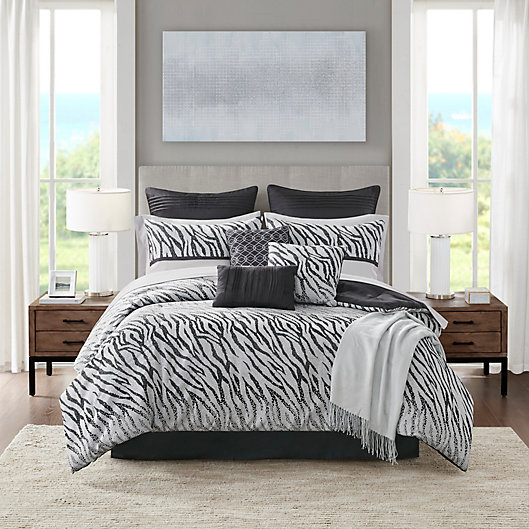 Alternate image 1 for Madison Park® Sahara Jacquard 14-Piece King  Comforter Set in Black