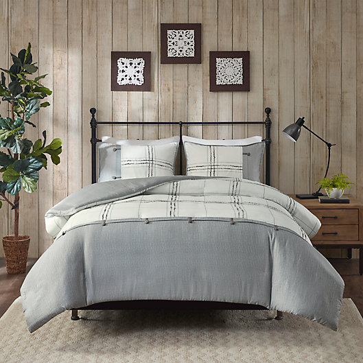 Alternate image 1 for Madison Park® Maxwell 3-Piece King/California King Duvet Cover Set in Grey