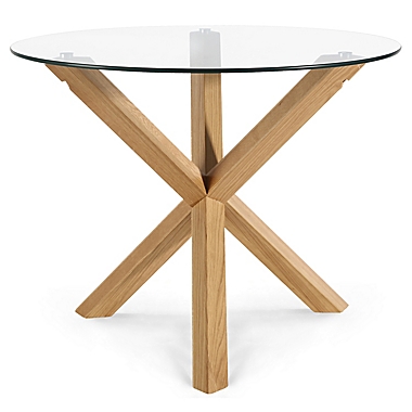 Poly and Bark Kennedy Wood and Glass Dining Table. View a larger version of this product image.