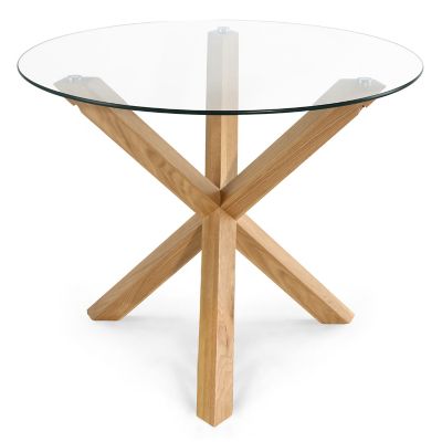 Poly and Bark Kennedy Wood and Glass Dining Table