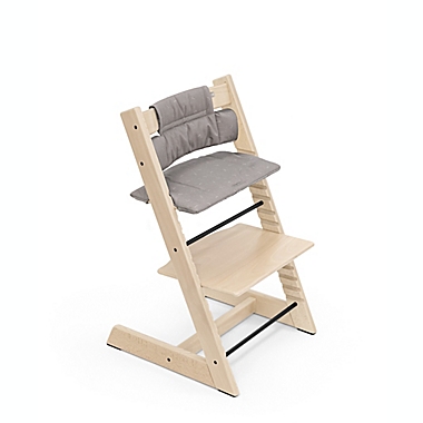 Stokke&reg; Tripp Trapp&reg; High Chair Complete in Natural with Icon Grey Cushion. View a larger version of this product image.