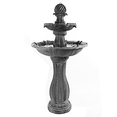 Sunnydaze 2-Tier Arcade Outdoor Solar Fountain in Black. View a larger version of this product image.