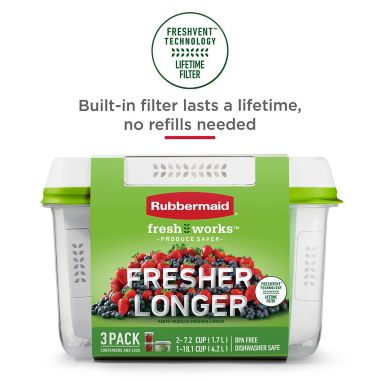 Rubbermaid&reg; Freshworks&reg; 3-Piece Produce Saver Set in Clear. View a larger version of this product image.