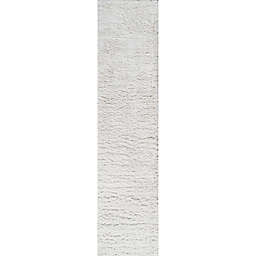 JONATHAN Y Groovy 2' x 10' Solid Shag Runner in White