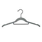 Alternate image 7 for Squared Away&trade; Velvet Slim Shirt Hangers in Grey with Matte Black Hook (Set of 12)