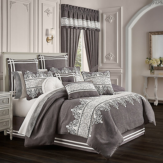 Alternate image 1 for J. Queen New York™ Flint 4-Piece California King Comforter Set in Charcoal