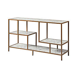 Teamson Home Marmo Faux Marble TV Stand in Brass