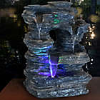 Alternate image 4 for Sunnydaze 5-Stream Rock Cavern Outdoor Tabletop Fountain in Grey