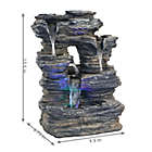 Alternate image 11 for Sunnydaze 5-Stream Rock Cavern Outdoor Tabletop Fountain in Grey