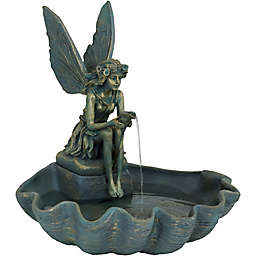 Sunnydaze Fairy Shell Outdoor Water Fountain in Bronze