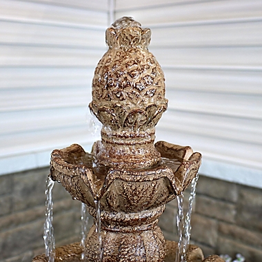 Sunnydaze 4-Tier Pineapple Water Fountain in Earth. View a larger version of this product image.