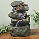 Alternate image 3 for Sunnydaze Stacked Rocks Indoor Tabletop Fountain in Light Grey